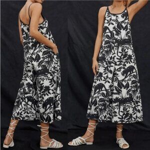 Anthro Maeve Chrysanthemum Jungle Jaguar Wide-Leg Jumpsuit - Size Med Petite